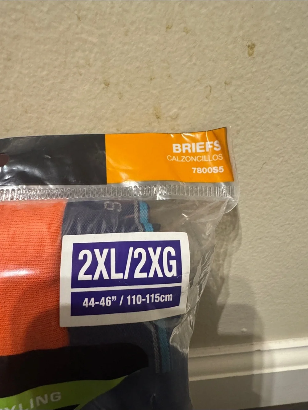 Hanes 5-Pack Tagless Briefs Black, Blue, Gray, Orange & Teal 2xl 44-46